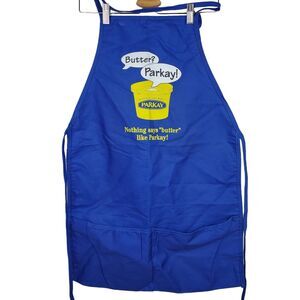 Vtg Parkay Nothing Says Butter Like Parkay Advertising Logo Blue Kitchen Apron